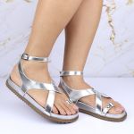 Sandalia Papete Sola Baixa Erika Prata