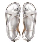 Sandalia Papete Sola Baixa Erika Prata