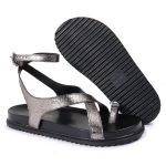 Sandalia Papete Sola Baixa Erika Prata Velho