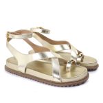 Sandalia Papete Sola Baixa Erika Dourada