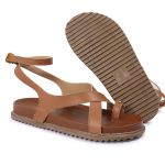 Sandalia Papete Sola Baixa Erika Caramelo