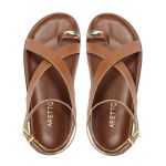 Sandalia Papete Sola Baixa Erika Caramelo