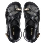 Sandalia Papete Sola Baixa Erika Preto Verniz