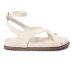 Sandalia Papete Sola Baixa Erika Off White