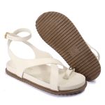 Sandalia Papete Sola Baixa Erika Off White