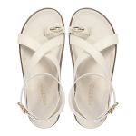 Sandalia Papete Sola Baixa Erika Off White