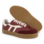 Tênis Liz em Couro e Camurça Bordô