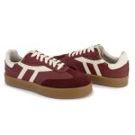 Tênis Liz em Couro e Camurça Bordô