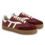 Tênis Liz em Couro e Camurça Bordô