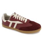 Tênis Lia em Couro e Camurça Bordô