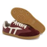 Tênis Lia em Couro e Camurça Bordô