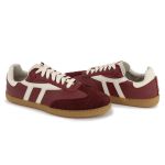 Tênis Lia em Couro e Camurça Bordô