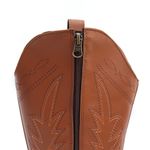 Bota Feminina Texana Cano Longo Bico Redondo Caramelo