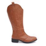 Bota Feminina Texana Cano Longo Bico Redondo Caramelo