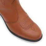 Bota Feminina Texana Cano Longo Bico Redondo Caramelo