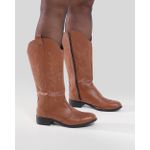 Bota Feminina Texana Cano Longo Bico Redondo Caramelo
