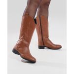 Bota Feminina Texana Cano Longo Bico Redondo Caramelo