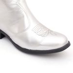 Bota Feminina Texana Cano Longo Bico Redondo Prata