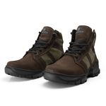 Bota Coturno Em Couro Militar Armata Asphalt - Café Nobuck