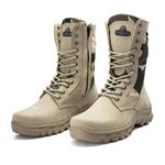 Bota Coturno Em Couro Militar Armata Khopesh - Areia Camuflado