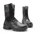 Bota Coturno Em Couro Militar Armata Khopesh - Preto Camuflado