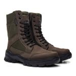 Bota Coturno Em Couro Militar Armata Leopard- Verde Musgo Com Ziper 