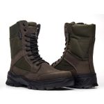 Bota Coturno Em Couro Militar Armata Leopard- Verde Musgo Com Ziper 