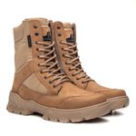 Bota Coturno Em Couro Militar Armata Leopard- Areia Com Ziper