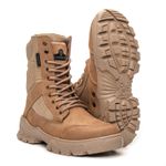 Bota Coturno Em Couro Militar Armata Leopard- Areia Com Ziper