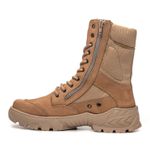 Bota Coturno Em Couro Militar Armata Leopard- Areia Com Ziper