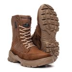Bota Coturno Em Couro Militar Armata Leopard- Coyote Com Ziper 