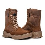 Bota Coturno Em Couro Militar Armata Leopard- Coyote Com Ziper 
