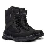 Bota Coturno Em Couro Militar Armata Leopard- Preto Nobuck Com Ziper 
