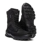 Bota Coturno Em Couro Militar Armata Leopard- Preto Nobuck Com Ziper 