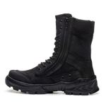 Bota Coturno Em Couro Militar Armata Leopard- Preto Nobuck Com Ziper 