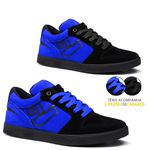 Tênis Skate Embarcadero Low Preto e Azul Royal - Landfeet 