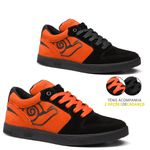 Tênis Skate Embarcadero Low Preto e Laranja - Landfeet 