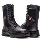 Bota Coturno Em Couro Militar Armata Khopesh - Preto Liso Samu