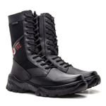 Bota Coturno Em Couro Militar Armata Khopesh - Preto Liso Samu