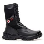 Bota Coturno Em Couro Militar Armata Khopesh - Preto Liso Samu