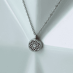Colar Difusor - Pingente 10mm Mini - Mandala - Prateado - Aço Inox