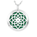 Colar Difusor - Pingente 20mm - Mandala - Prateado - Aço Inox