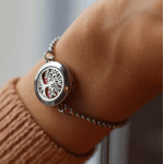 Pulseira Difusor - Pingente 20mm - Árvore da Vida - Prateado - Aço Inox
