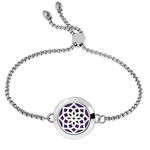 Pulseira Difusor - Pingente 20mm - Mandala - Prateado - Aço Inox