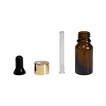 Frasco De Vidro Âmbar Conta-Gotas 10ml Kit c/5 - Dourado