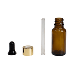 Frasco De Vidro Âmbar Conta-Gotas 20ml Kit c/5 - Dourado