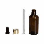 Frasco De Vidro Âmbar Conta-Gotas 50ml Kit c/5 - Dourado