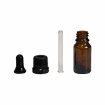 Frasco De Vidro Âmbar Conta-Gotas 10ml Kit c/5 - Preto Lacre