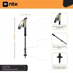 Bastão Caminhada Ajustável 135cm Alumínio Trek Lite NTK