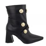 Bota Feminina Ísis Broche Dourado Preta
